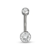 Thumbnail Image 0 of 014 Gauge 6mm Crystal Belly Button Ring in Titanium - 7/16"