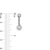 Thumbnail Image 1 of 014 Gauge 6mm Crystal Belly Button Ring in Titanium - 7/16"