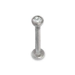 018 Gauge 2mm Crystal Cartilage Barbell in Titanium - 5/16&quot;