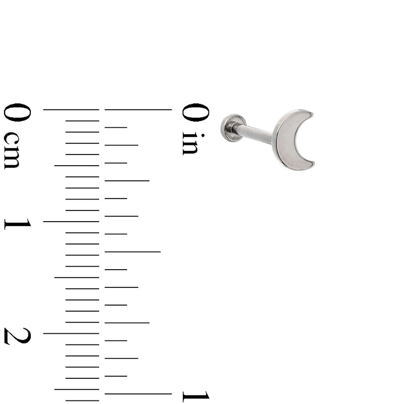 018 Gauge Crescent Moon Cartilage Barbell in Titanium - 5/16"