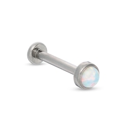 018 Gauge 3mm Simulated Opal Cartilage Barbell in Titanium - 5/16&quot;