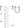 016 Gauge 3mm Ball Horseshoe in Titanium - 1/4"