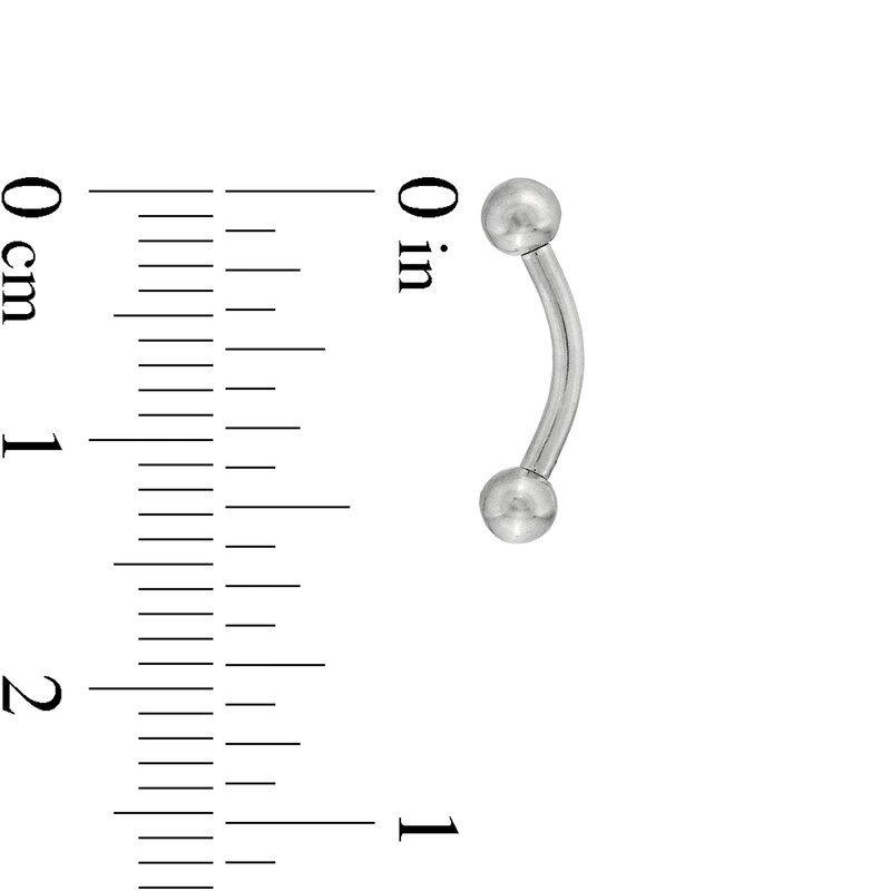 016 Gauge 3mm Ball Curved Barbell in Titanium - 5/16"