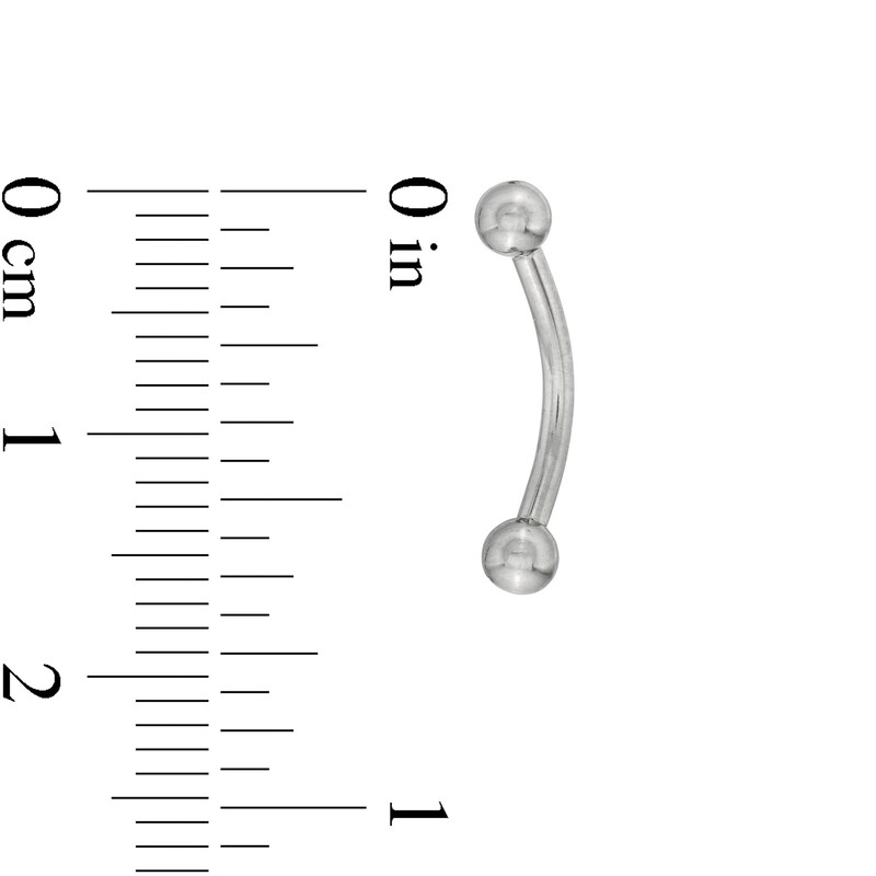 016 Gauge 3mm Ball Curved Barbell in Titanium - 3/8"