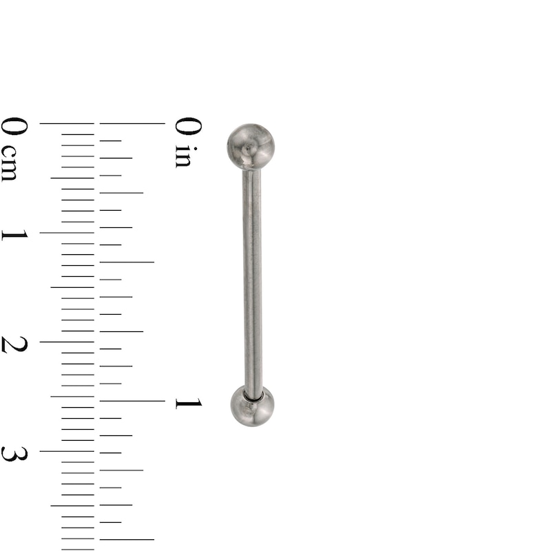 014 Gauge 4mm Ball Barbell in Titanium - 1-1/4"