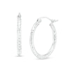 Thumbnail Image 1 of 20mm Diamond-Cut Hoop Earrings in 14K Tube Hollow White Gold