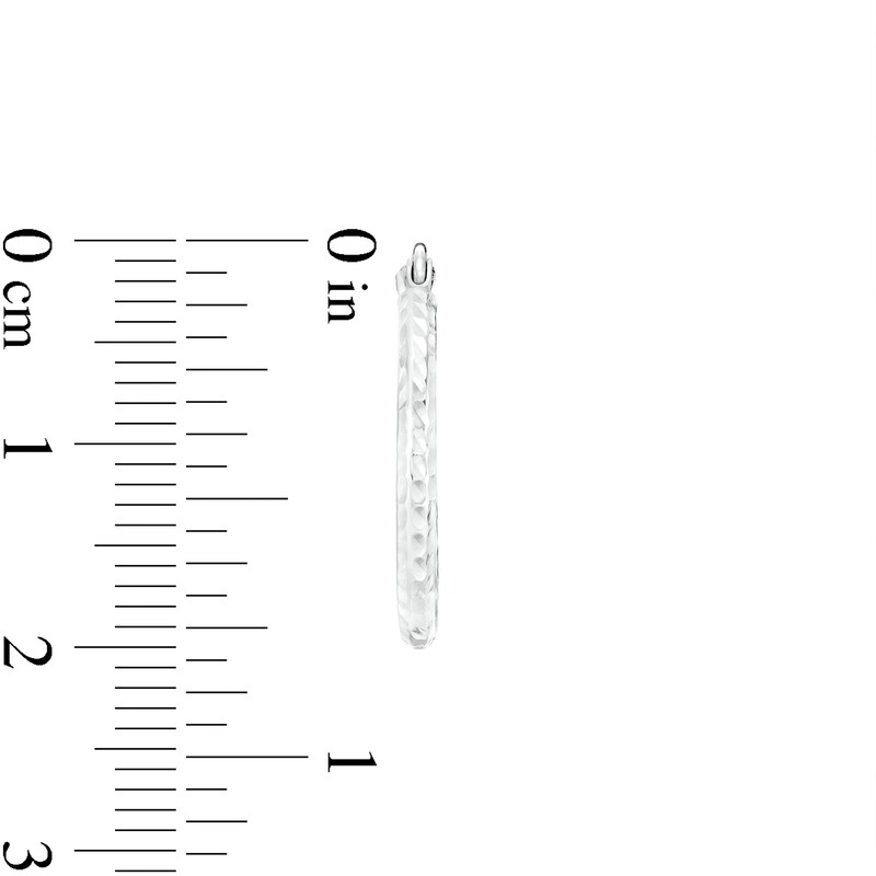 Main Image 2 of 20mm Diamond-Cut Hoop Earrings in 14K Tube Hollow White Gold