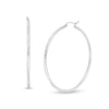 Thumbnail Image 1 of 50mm Diamond-Cut Hoop Earrings in 14K Tube Hollow White Gold