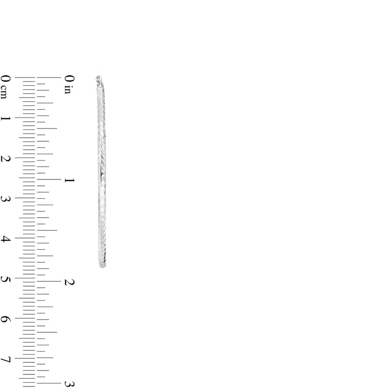Main Image 2 of 50mm Diamond-Cut Hoop Earrings in 14K Tube Hollow White Gold