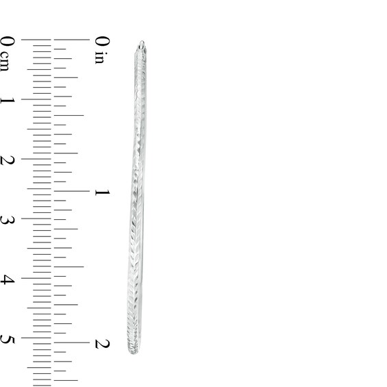 55mm Diamond-Cut Hoop Earrings in 14K Tube Hollow White Gold