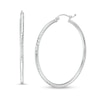 Thumbnail Image 1 of 40mm Diamond-Cut Hoop Earrings in 14K Tube Hollow White Gold
