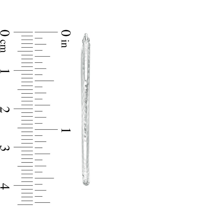 Main Image 2 of 40mm Diamond-Cut Hoop Earrings in 14K Tube Hollow White Gold