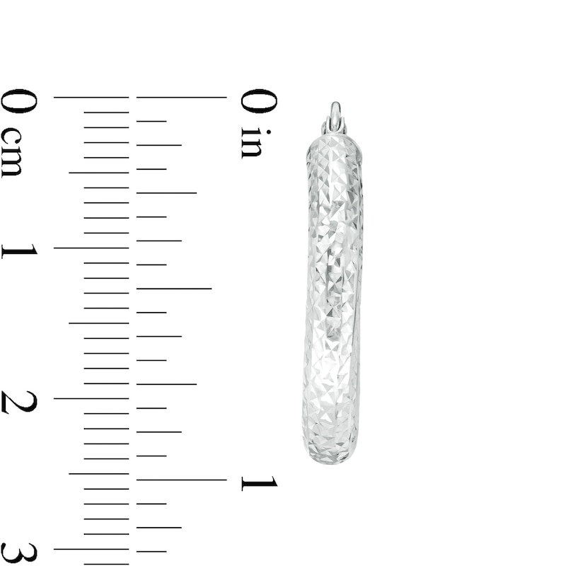 Main Image 2 of 25mm Diamond-Cut Hoop Earrings in 14K Tube Hollow White Gold