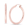 Thumbnail Image 1 of 35mm Diamond-Cut Hoop Earrings in 14K Tube Hollow Rose Gold