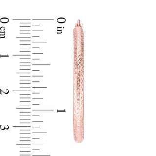 35mm Diamond-Cut Hoop Earrings in 14K Tube Hollow Rose Gold