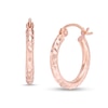 Thumbnail Image 0 of 15mm Diamond-Cut Hoop Earrings in 14K Tube Hollow Rose Gold