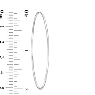 50mm Continuous Tube Hoop Earrings in Hollow Sterling Silver