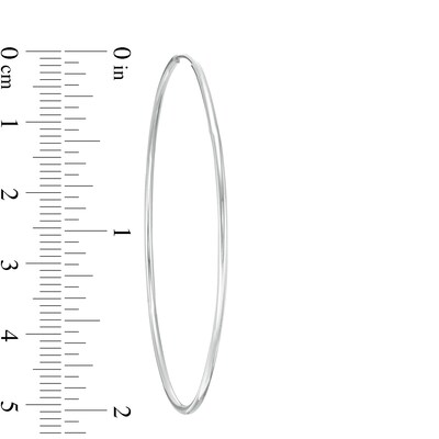 50mm Continuous Tube Hoop Earrings in Hollow Sterling Silver