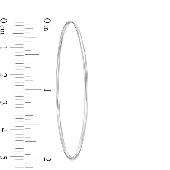 50mm Continuous Tube Hoop Earrings in Hollow Sterling Silver