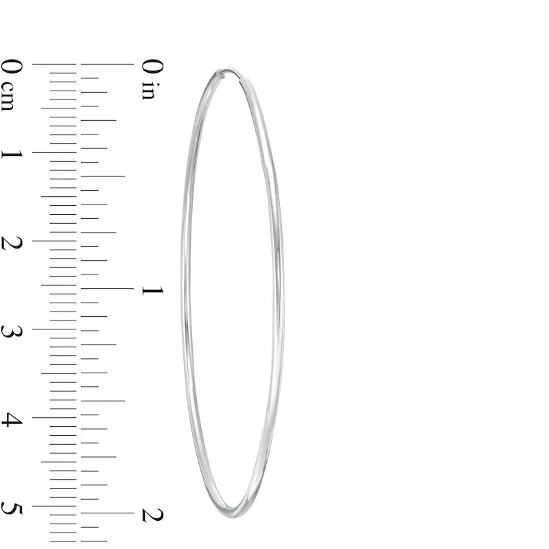 Main Image 2 of 50mm Continuous Tube Hoop Earrings in Hollow Sterling Silver