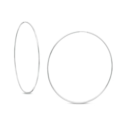 70mm Continuous Tube Hoop Earrings in Hollow Sterling Silver