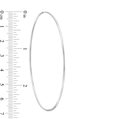 70mm Continuous Tube Hoop Earrings in Hollow Sterling Silver