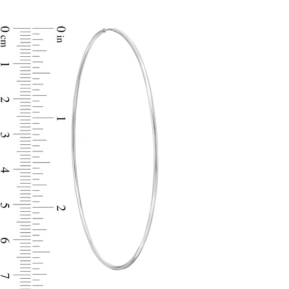 70mm Continuous Tube Hoop Earrings in Hollow Sterling Silver