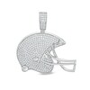 Thumbnail Image 1 of Cubic Zirconia Football Helmet Necklace Charm in Sterling Silver