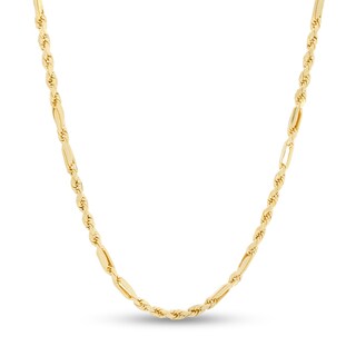 Gauge Hollow Figarope Chain Necklace in 10K Gold
