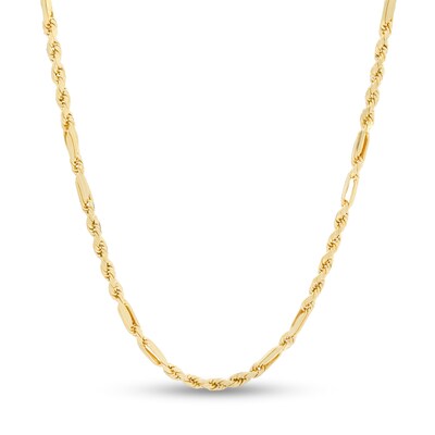 Gauge Hollow Figarope Chain Necklace in 10K Gold