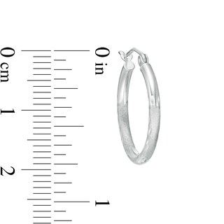 20mm Multi-Finish Tube Hoop Earrings in Hollow Sterling Silver