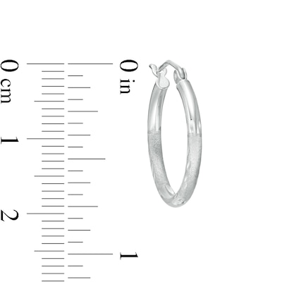 20mm Multi-Finish Tube Hoop Earrings in Hollow Sterling Silver