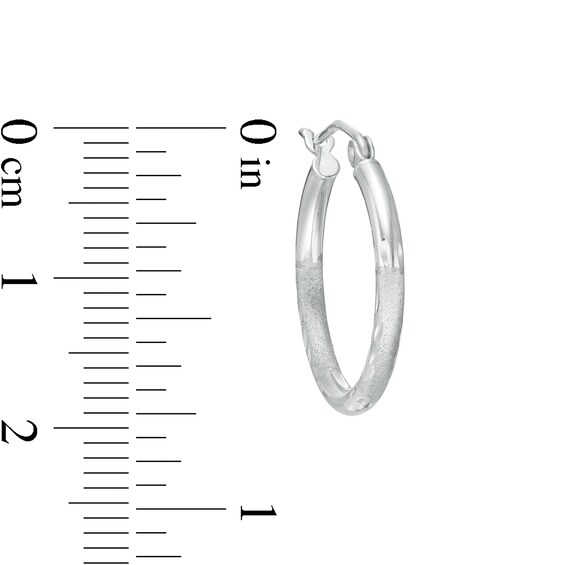 20mm Multi-Finish Tube Hoop Earrings in Hollow Sterling Silver