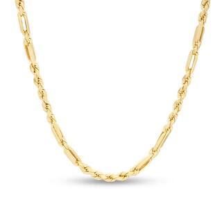 025 Gauge Hollow Figarope Chain Necklace in 10K Gold - 20"