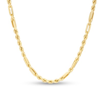 025 Gauge Hollow Figarope Chain Necklace in 10K Gold - 20"