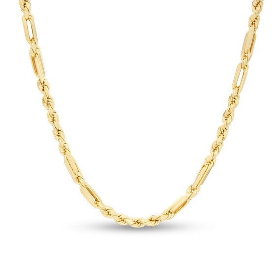 025 Gauge Hollow Figarope Chain Necklace in 10K Gold - 20"