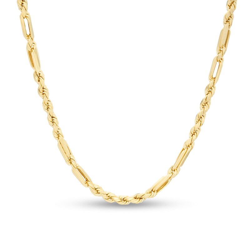 025 Gauge Hollow Figarope Chain Necklace in 10K Gold - 20"