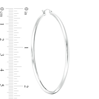 56mm Tube Hoop Earrings in Hollow Sterling Silver