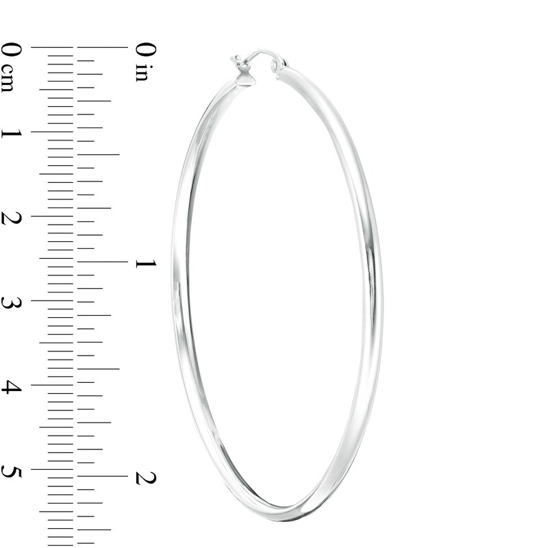 Main Image 2 of 56mm Tube Hoop Earrings in Hollow Sterling Silver