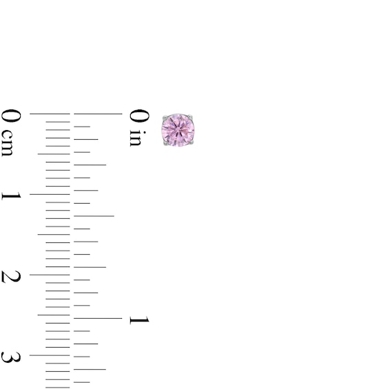 4mm Cubic Zirconia Solitaire Stud Earrings in Solid Sterling Silver