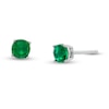 Thumbnail Image 1 of 4mm Green Cubic Zirconia Solitaire Stud Earrings in Solid Sterling Silver