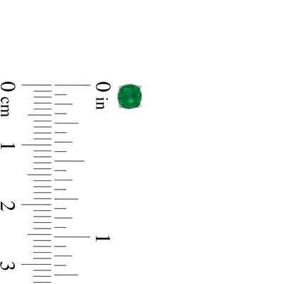 4mm Green Cubic Zirconia Solitaire Stud Earrings in Solid Sterling Silver