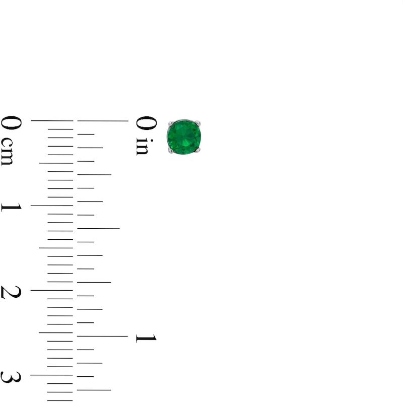 Main Image 2 of 4mm Green Cubic Zirconia Solitaire Stud Earrings in Solid Sterling Silver