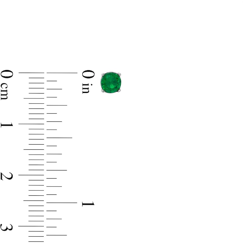 4mm Green Cubic Zirconia Solitaire Stud Earrings in Solid Sterling Silver
