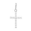 Thumbnail Image 1 of Cubic Zirconia Cross Necklace Charm in 10K Solid White Gold