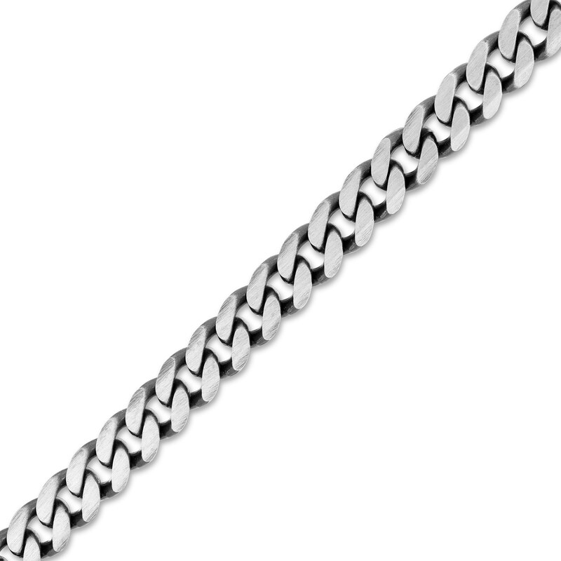 Main Image 1 of 200 Gauge Oxidized Curb Chain Bracelet in Sterling Silver - 8.5"