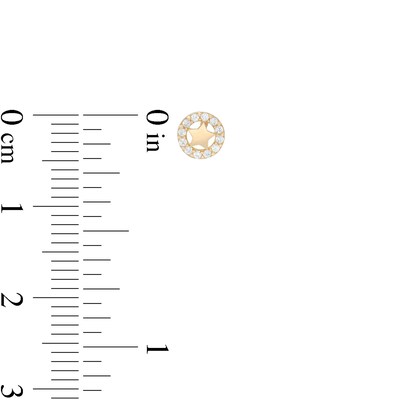 Child's Cubic Zirconia Frame Star Stud Earrings in 10K Gold