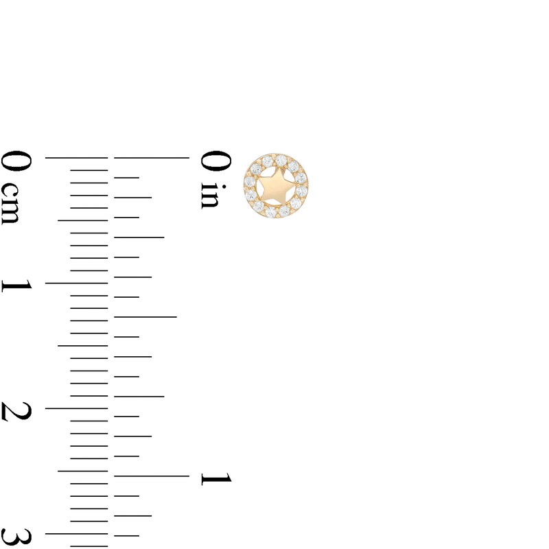 Main Image 2 of Child's Cubic Zirconia Frame Star Stud Earrings in 10K Gold