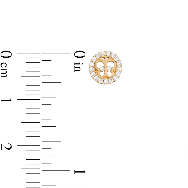 Main Image 2 of Child's Cubic Zirconia Butterfly Punchout Stud Earrings in 10K Gold