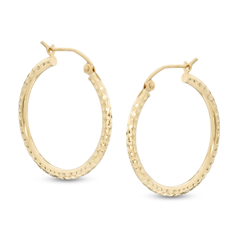 25 mm Tube Hoop Earrings in 14K Gold 25 mm Tube Hoop Earrings in 14K Gold